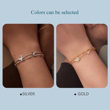 Double Layer Butterfly Charm Bracelet