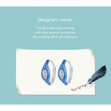 Blue Devil Eye Hoop Earrings