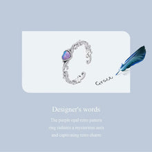 Opal Retro Pattern Ring