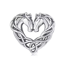 Double Horse Charm Hollow Celtic Knot