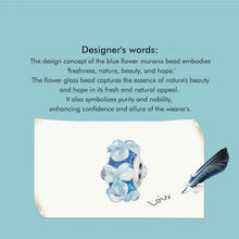 Blue Flower Murano Charm