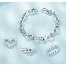 Paperclip Link Heart Chains Bracelet