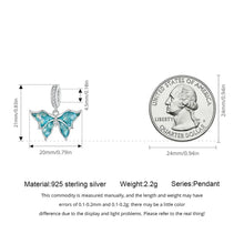 Blue Sparkling Butterfly Pendant