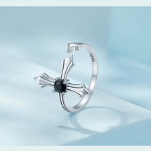 Black Cross Opening Ring