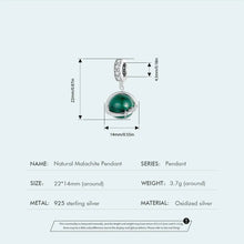 Natural Green Malachite Star Pendant Moon Bead