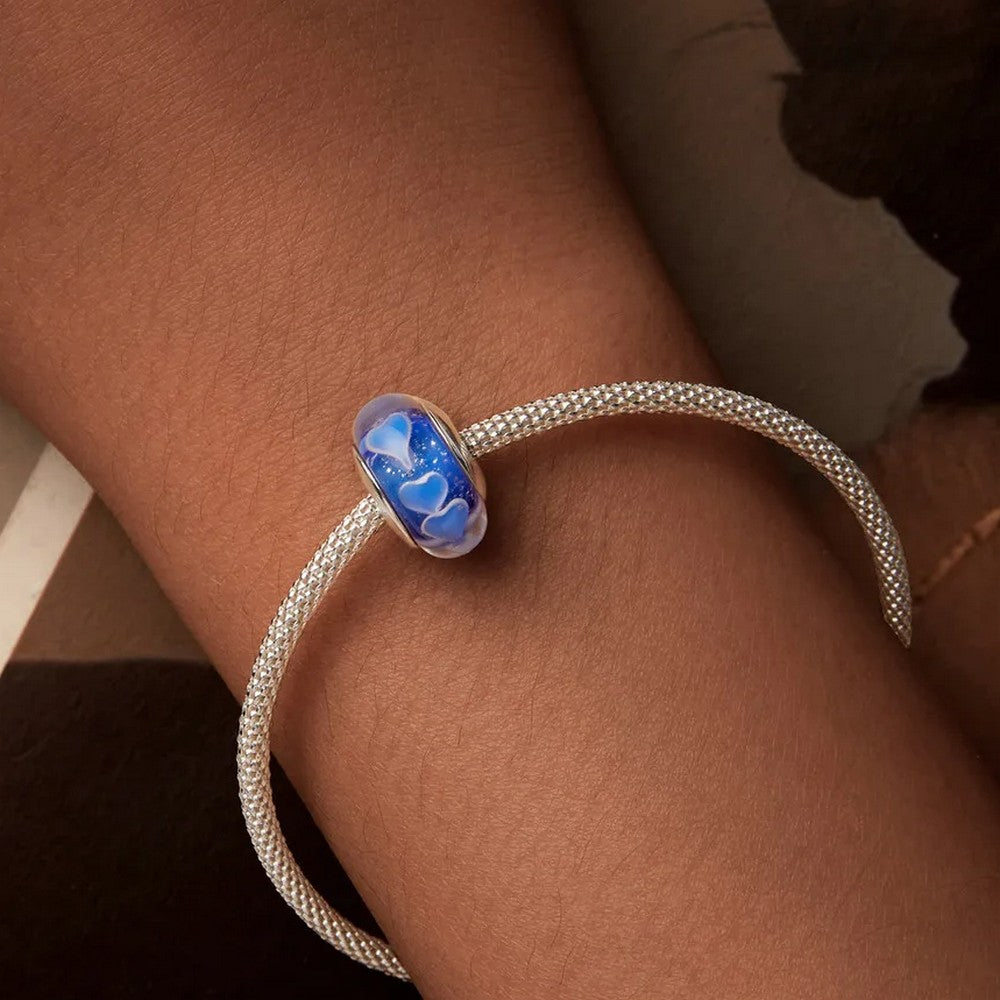 Blue Heart Murano Charm