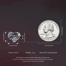 Black Rose Flower Heart Bead