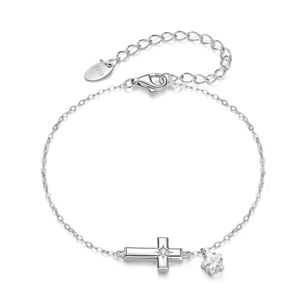 Cross Style Zircon Chain Bracelet