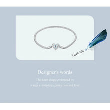 Guardian Angel Wings Heart Rainbow Moonstone Bracelet