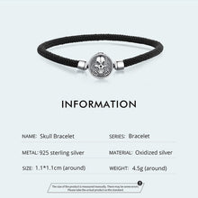 Skull Black Rope Bracelet