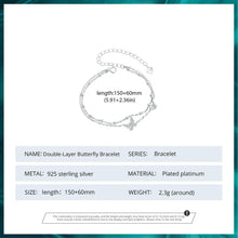 Double Layer Butterfly Charm Bracelet