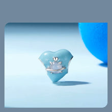 Heart-shaped Blue Planet Charm
