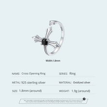 Black Cross Opening Ring