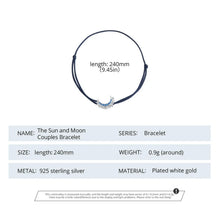 Moon Sun Couple Rope Bracelet