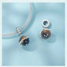 Natural Tiger Eye Stone Planet Charm Pendant