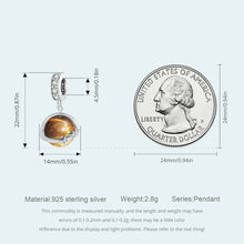 Natural Tiger Eye Stone Planet Charm Pendant