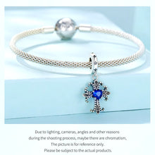 Vintage Blue CZ Cross Pendnat