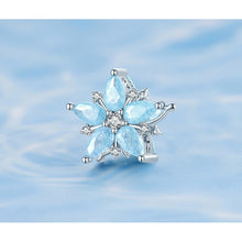 Aquamarine Snowflake Bead Charms