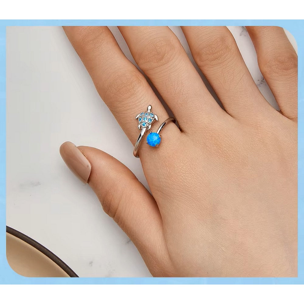 Blue Turtle Open Ring