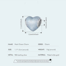 Blue Ocean Heart Charm