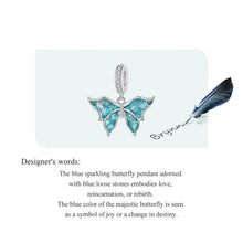 Blue Sparkling Butterfly Pendant