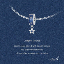 Blue Denim Star Stopper Bead