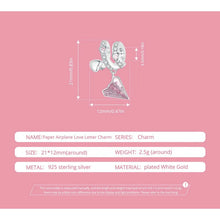 Paper Airplane Love Letter Charm