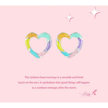 Rainbow Heart Stud Earrings
