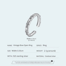 Vintage Flower Patterm Bow Ring