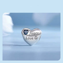 Heart-Shaped Peace and Love Charm