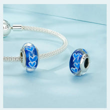 Blue Heart Murano Charm