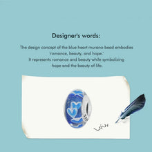Blue Heart Murano Charm