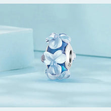 Blue Flower Murano Charm