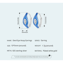 Blue Devil Eye Hoop Earrings