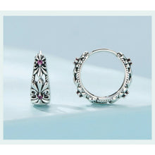 Vintage Iris Flower Earrings