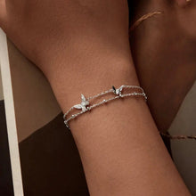 Double Layer Butterfly Charm Bracelet