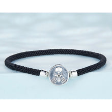 Skull Black Rope Bracelet