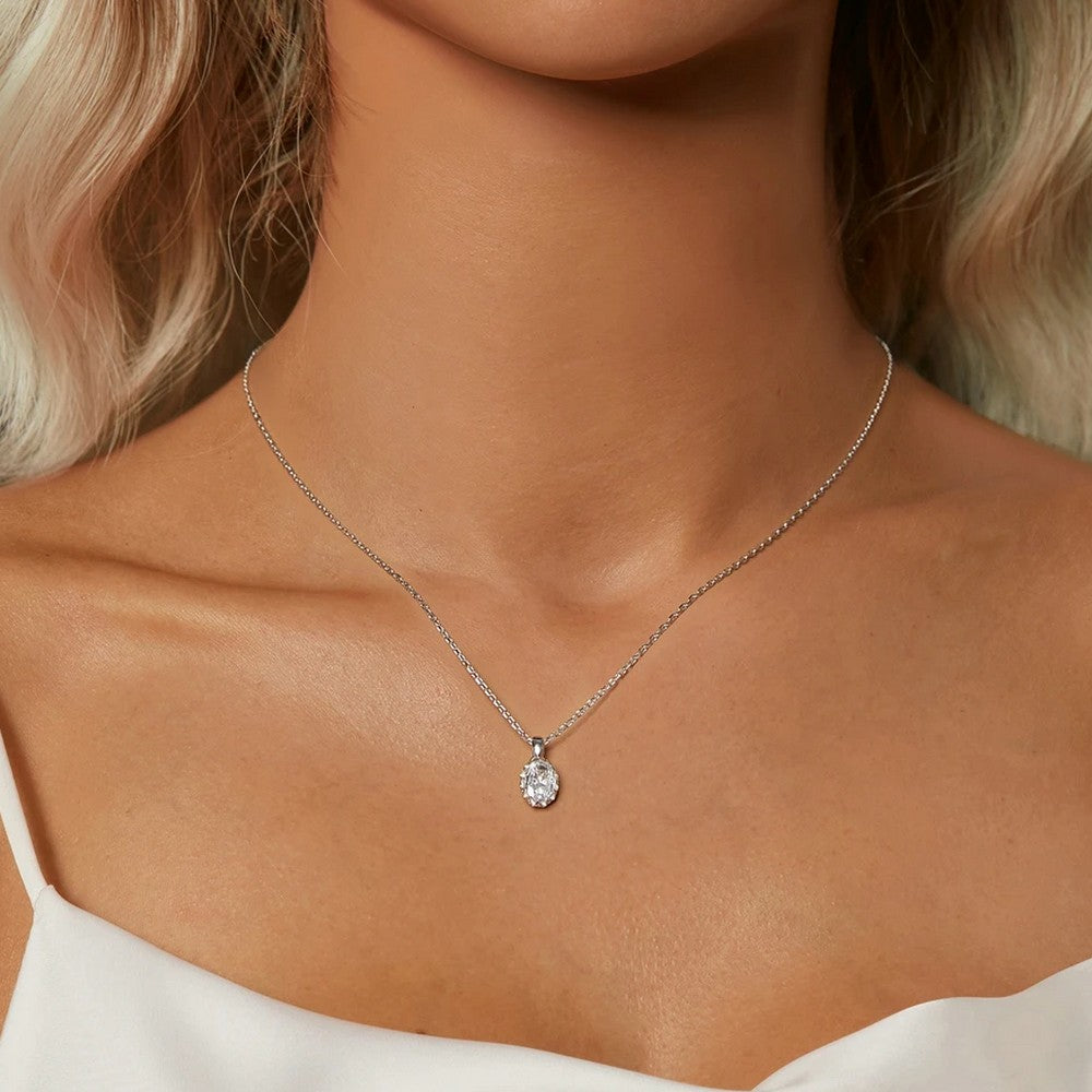 Oval 1 CT Moissanite Necklace