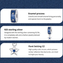 Blue Denim Star Stopper Bead