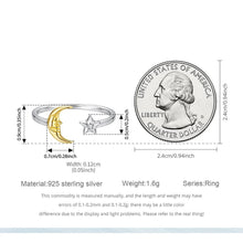 Moon Zircon Star Open Ring