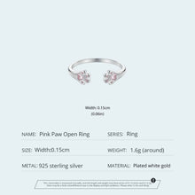 Pink Paw Open Ring
