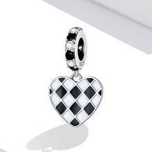 Black-white Grid Love Pendant