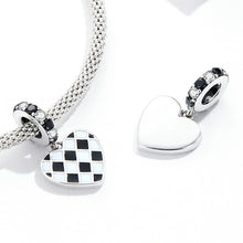 Black-white Grid Love Pendant