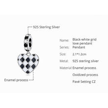 Black-white Grid Love Pendant