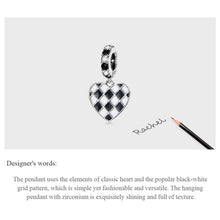 Black-white Grid Love Pendant