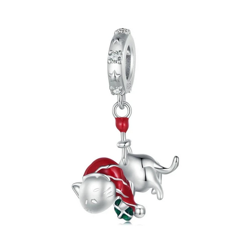 Christmas Cat Pendant Charm