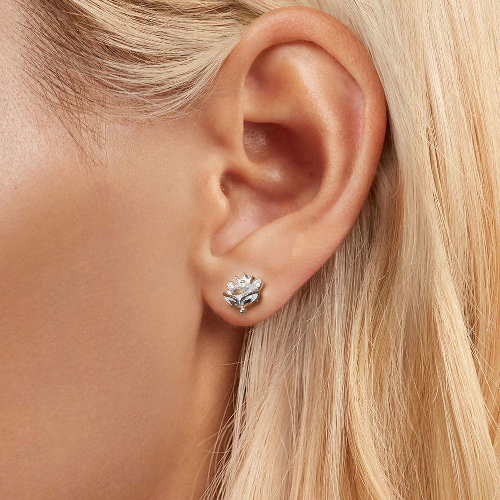 Crown Fox Stud Earrings