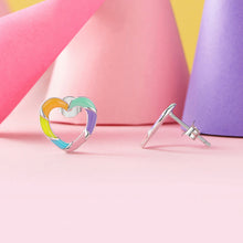 Rainbow Heart Stud Earrings