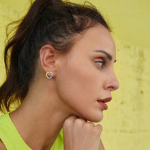 Rainbow Heart Stud Earrings