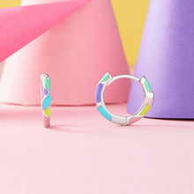 Rainbow Heart Hoop Earrings
